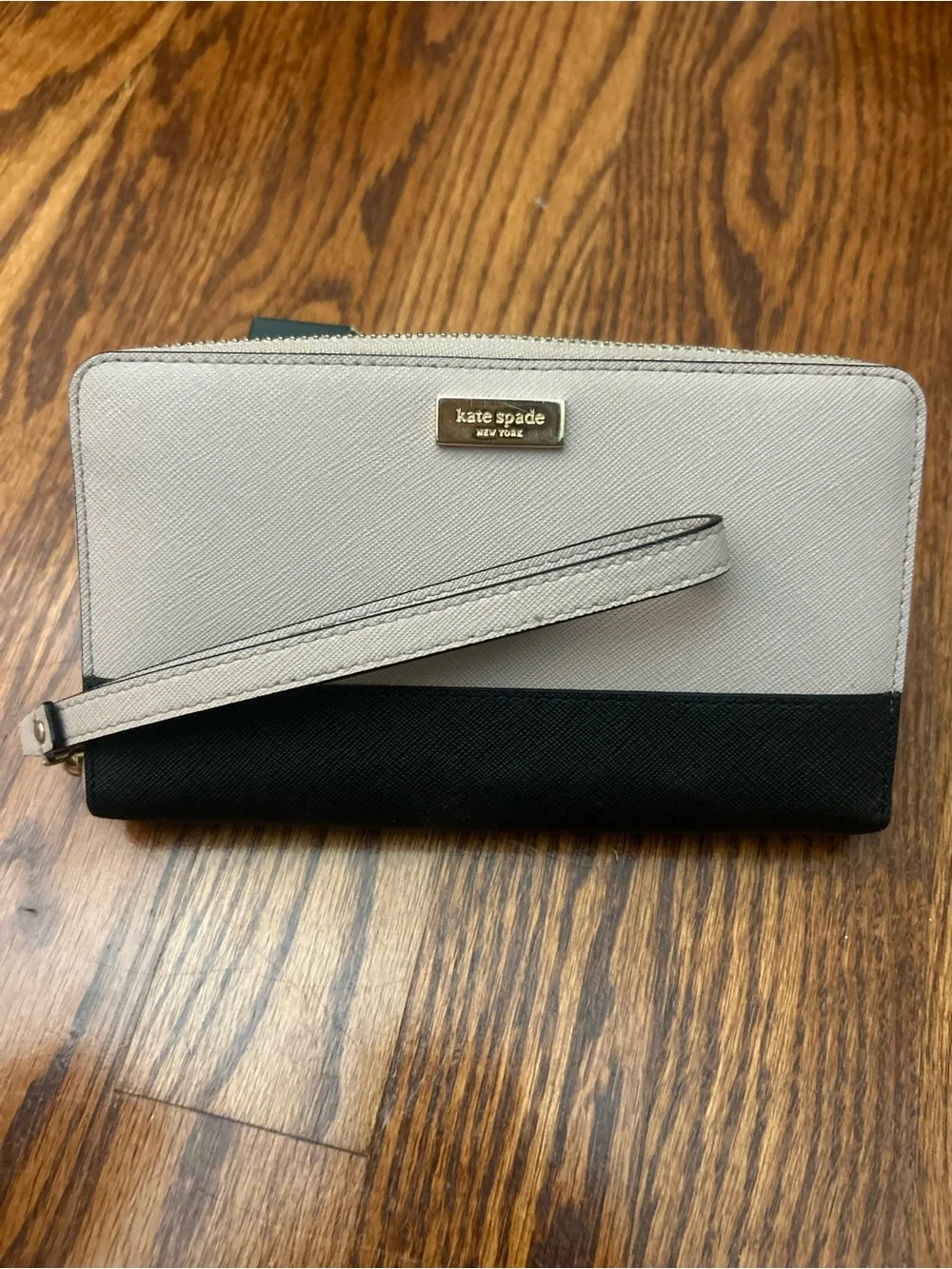 kate spade Two-Tone Cream and Black Wristlet Wallet